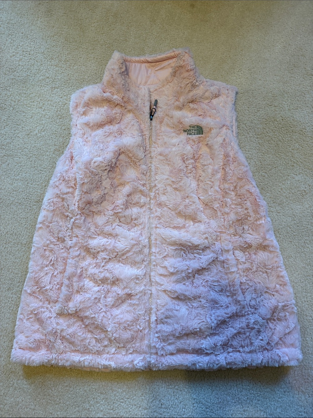 The North Face Light Pink Quilted Fleece-Lined Women's Vest Reversible! - Picture 3 of 3